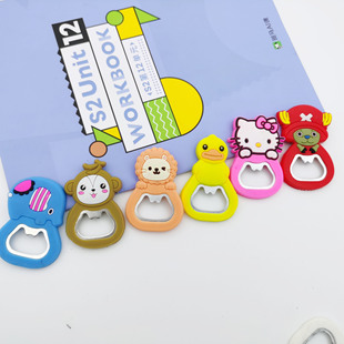 Refrigerator Magnet Bottle Opener Cartoon Magnetic Fun Household Beer Opener Silicone Cap Opener Bottle Opener Cap Opening Artifact