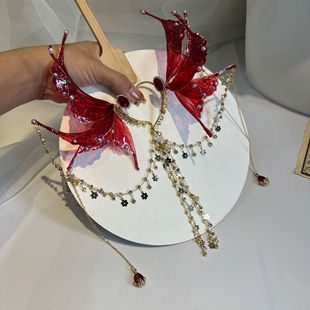 Princess Style Western Hanfu Dunhuang Forehead Exotic Dance Girl Tassel Ancient Hair Accessories Headwear Antique Accessories suit