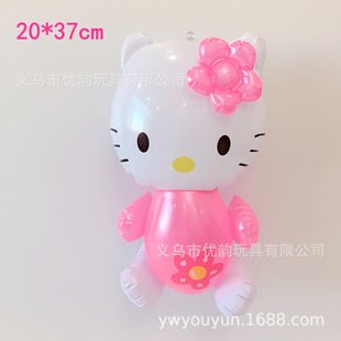 Manufacturer in stock PVC inflatable toys Luminous frog night market push flash bounce children's inflatable toys wholesale