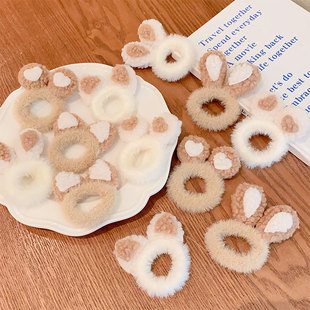 Children's Hair Ring 2022 New Style Internet Popular Korean Cute Plush Girl's Hair Accessories Rubber Band Girl's Head Rope Baby