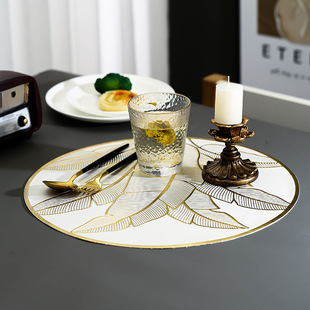 Palm Leaf Hotel Household Anti-Scalding Heat Insulation Mat Coaster Round Non-Slip High Temperature Resistant Tableware Mat PVC Sand Pot Mat