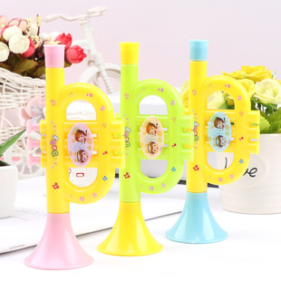 Cartoon trumpet simulation musical instrument children's tremolo trumpet with social toy cartoon trumpet wholesale