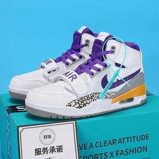 Putian Factory aj312 Official Website Basketball Shoes aj1 High-top Men's White Blue Shoes genuine goods Wear-resistant Sports Men's Shoes