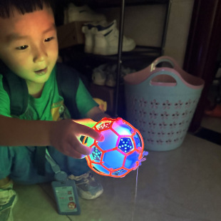 Luminous electric dancing ball music flash dancing football with rope night market stall luminous toys wholesale