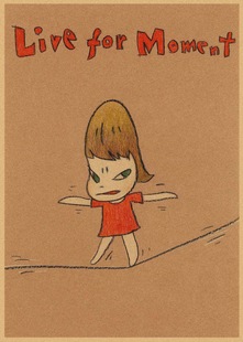 Japanese Cartoon Nara Yoshihito Poster Bar Cafe Children's Room Vintage Kraft Paper Decorative Wall Painting 158