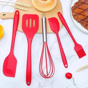 Spot Wholesale High Temperature Resistant Silicone Baking 5-piece Set Scraper Oil Brush Egg Beater Food Grade Baking Tool Set