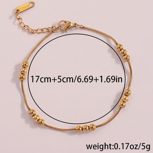 Stainless Steel Rice Bead Diy Bracelet for Girls High-end Fashion Simple Light Luxury All-match Color-resistant Diy Bracelet