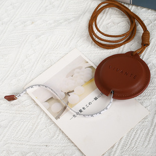 Retro PU Leather Small Tape Portable Tape Small Ruler Soft Ruler Carry-on Measuring Three Waistline Ruler Can Be Logo