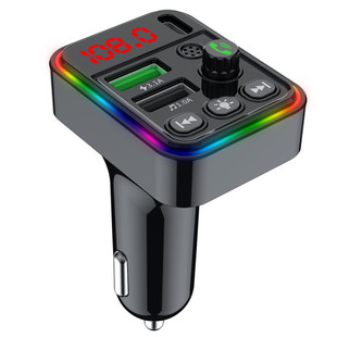 The New SUpports U Disk/TF Card Expansion Cigarette Lighter Car Charger ColorfUl Atmosphere Light BlUetooth Receiver F19