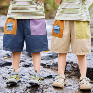 [100 cotton] Doodle children's stitching shorts summer new baby casual pants summer clothes boys children's clothing
