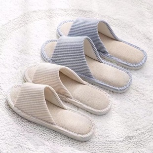 Spring and summer cotton linen slippers men's home four seasons indoor non-slip simple couple autumn and winter cotton linen linen slippers women