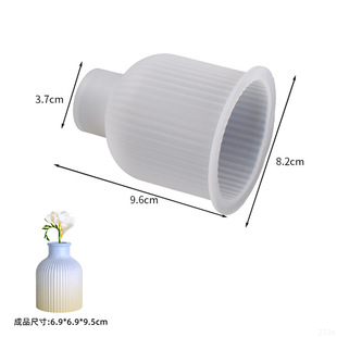 Simple ins wind stripe vase resin silicone mold drop glue diy flower arranging bottle plaster table wholesale