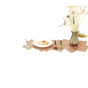 PVC table runner light luxury rectangular placemat insulation decoration household plate mat cross-border gilding gold placemat