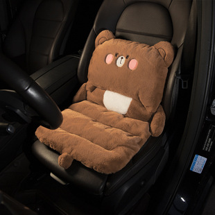 Car cushion cute cartoon integrated winter plush seat cushion car cushion car warm car cushion