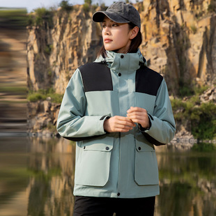 Charge Clothes Three-in-One Men's and Women's Men's Charge Clothes Three-in-One Two-Piece Set fleece-lined Thickened Outdoor Charge Clothes