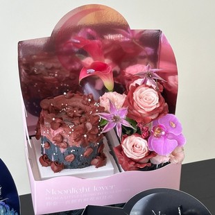 Copyright Tanabata Valentine's Day Moon Rose Card Cake Decoration Plugin moonlight lover portable box