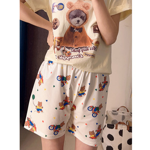 Walking pants! New Cartoon pajama pants women's summer loose home casual shorts summer wearable pants