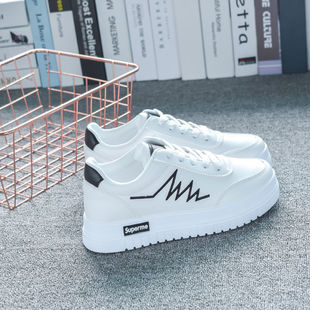 White White White Shoes Female Students Spring New Thick-soled Shoes Women's Korean-style All-match Internet Celebrant Casual Sneakers for Students