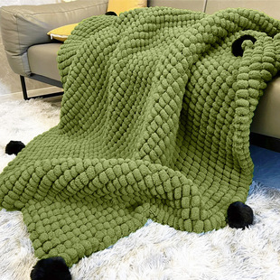 Ball line woven blanket material bag sofa cushion handmade diy pillow blanket ball beanie wool cushion wholesale