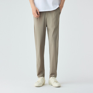 Mimaike men's clothing ice silk cool feeling men's pants 2025 summer new elastic waist men's casual pants 91268.