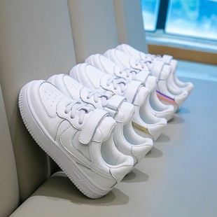 Children's Shoes Air Force One New White Shoes Girls' Board Shoes Casual Sports Soft Bottom Breathable Two-Layer Cowhide Men's Shoes