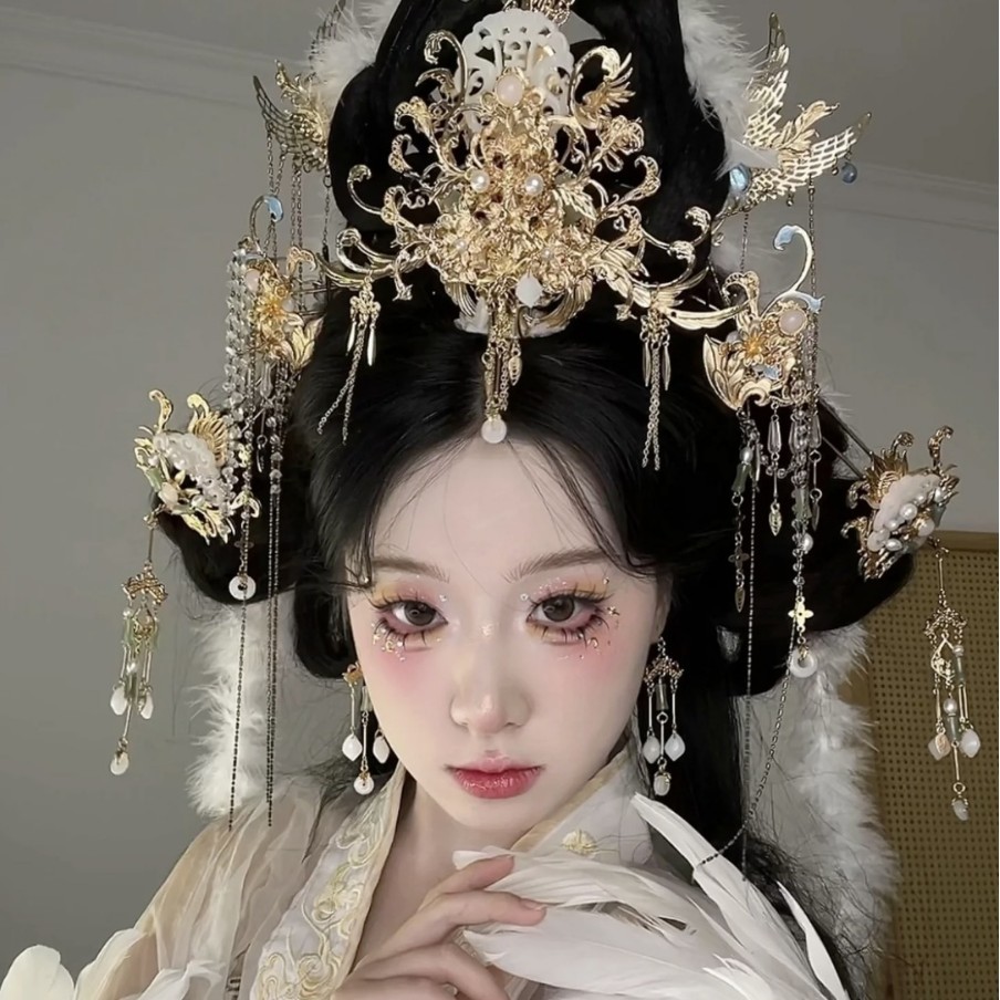Alien Wind Goddess Flying Hair Phoenix Crown Headwear Antique Headwear Wreaths Hair Chain New Hanfu Accessories Women