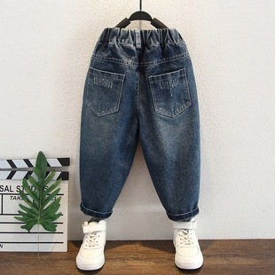 Children's Pants, Kidsren's Autumn Jeans, Boys' Fashionable Spring & Fall Pants, Boys' Loose and Handsome Casual Pants, Trendy