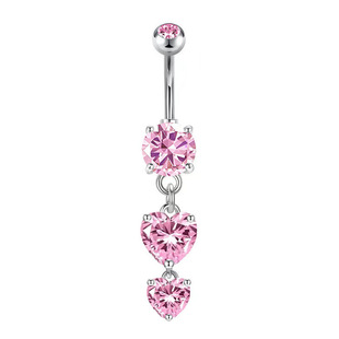 New best-selling four-claw copper inlaid zircon cherry butterfly peach heart water drop zircon European and American fashion umbilical ring wholesale direct sale