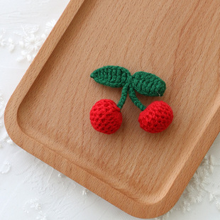 Tassel small cherry children's hair clip handmade crochet wool baby BB clip hair clip cross-border hot hair accessories finished