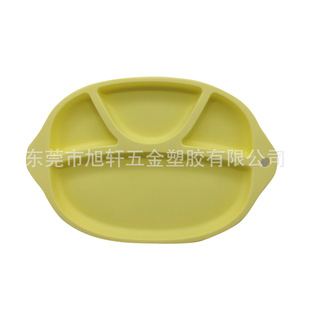 Baby plate grid plate suction cup integrated silicone bowl baby food supplement plate factory wholesale children tableware shape