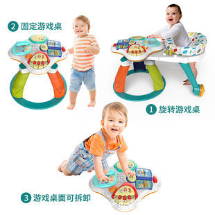 Baby three-in-one rotating game table walker fitness rack toys multi-functional early education educational toys wholesale