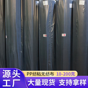 Factory Cross-border Customized Black pp Non-woven Fabric Home Textile Storage Packaging 80g Spunbond Non-woven Fabric Roll