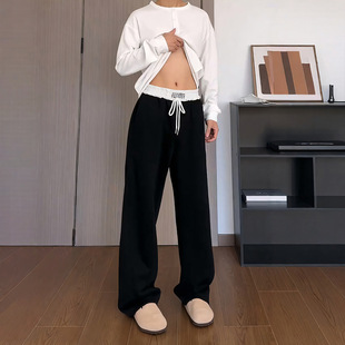 navy blue Fitness Machete Waist Head Contrast Pants Men's American Style Hip-hop Sickle Sports Jazz Dance Pants