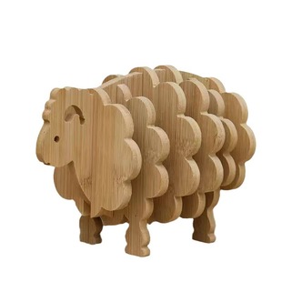 Creative Wooden Dining Table Mat Animal Shape Insulation Mat Decorative Ornaments Waterproof Dining Table Mat Household Bowl Mat Coaster