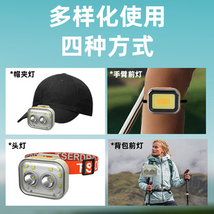 New Wholesale Cross-border USB Rechargeable Headlamp Multiple Light Source Outdoor Emergency Head-mounted Lamp COB Multi-function Lighting