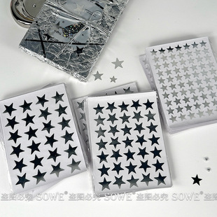 Hot Silver Star Sticker Advanced Sense Ins Wind Small Card Out Card Packaging Material Gift Card Set DIY Decorative Sticker