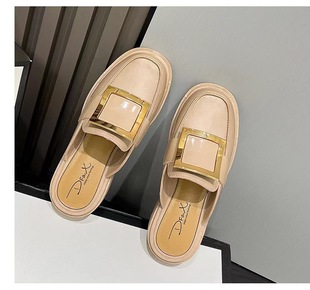 2023 New Arrival Bow Half Bag Slippers Korean Style English Style Platform Sole Toe Covered Lazy Shoes Academic Style Loafers