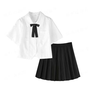 Japanese Jk Uniform Class Uniform College Style British Style Original Jk Shirt Short-Sleeve Summer New Accordion Pleat Set for Women