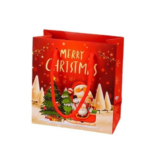 Christmas Window Transparent Gift Paper Bag in stock Packaging Bag Christmas Eve Gift Box Apple Gift Bag for Friends