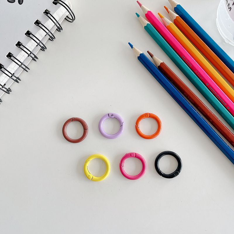 Phone Lanyard Ring Keychain Loop 20mm Spring Ring DIY Candy-Colored Painted Open Ring Colorful Spring Clasp
