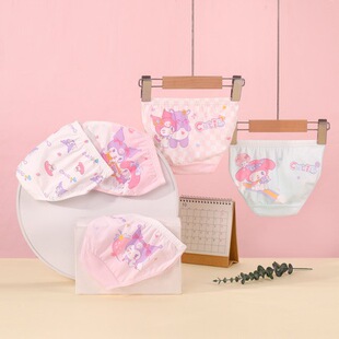 Factory wholesale a children's cartoon kulomi girls baby cotton underwear fabric girls briefs