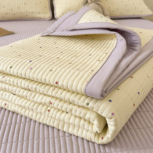 Cross-border New Ins Style Aerobic Knitted Cotton Bed Cover Soft Waxy Cotton One-piece Enlarge Tatami Non-slip Mattress Bed