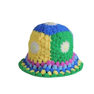 Vintage openwork parquet Zuma fisherman hat hand-woven color wool hat
