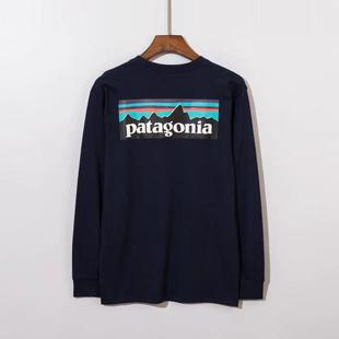 Trendy brand BEAMS x patagonia Bata P-6 mountain printed men's and women's round neck long sleeve T-shirt wholesale