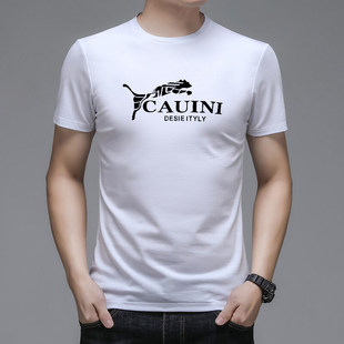 2025 New Summer Short-sleeved New Printed Ice Silk Short-sleeved T-shirt Comfortable