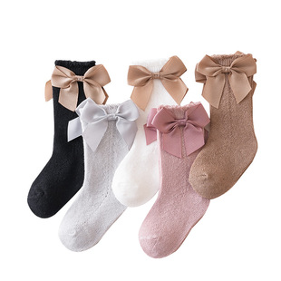 Summer Spanish ins style bowknot children's socks thin mesh mid-calf length socks girls' socks summer Princess socks