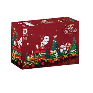DK711-12 Christmas TV Train Christmas Holiday Gifts Children's Building Blocks Toy Ornaments Wholesale
