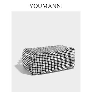 YOUMANNI French Simple Rhinestone Bag Shiny Splash Texeled Niche Chic Diamond Clutch Single Shoulder Crossbody Bag