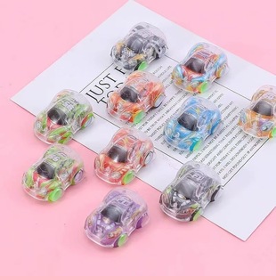 Color printing double-layer shell super strong pull back car inertia simulation racing boy girl small gift stall toy