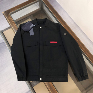 Autumn and Winter New P Home Triangle Label All-match Jacket Pula Home Red Rubber Strip Baseball Suit Men's Ins